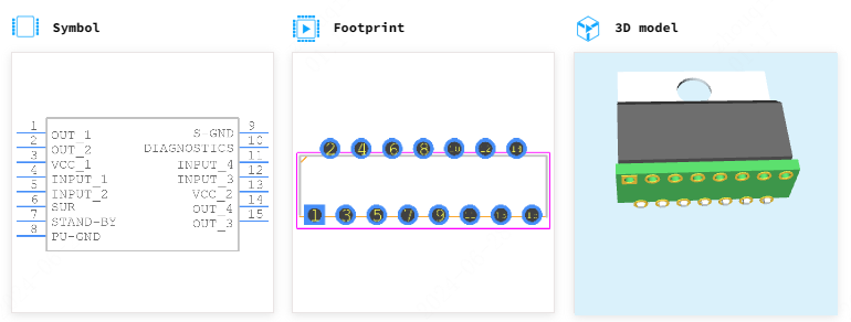 E-TDA7375AV引脚图和PCB焊盘图