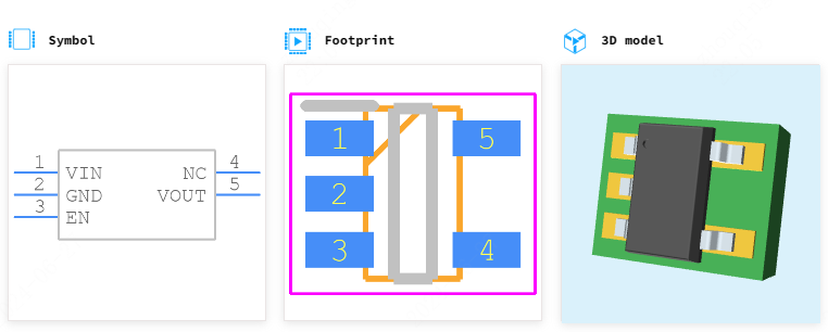 ADP151AUJZ-1.5-R7引脚图和PCB焊盘图