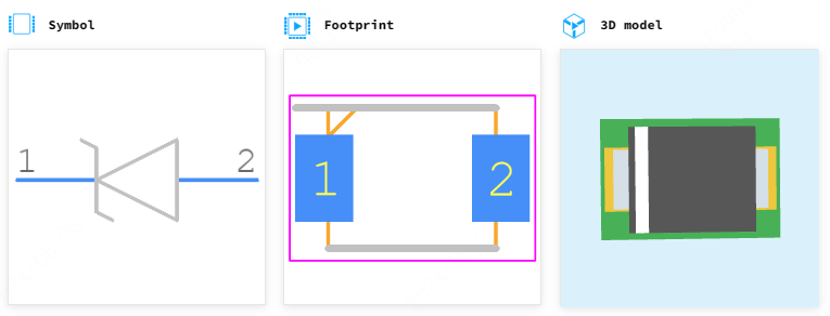 SMB15F58A引脚图和PCB焊盘图