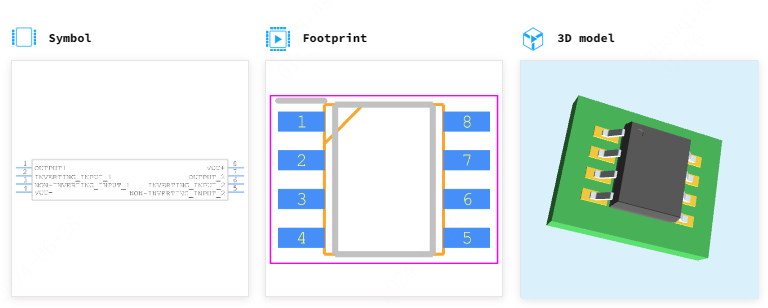 LF353DT引脚图和PCB焊盘图