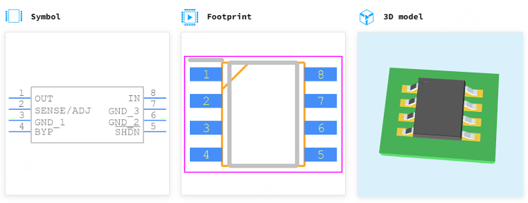 LT1763CS8引脚图和PCB焊盘图