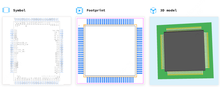 STM32L073VZT6引脚图和PCB焊盘图