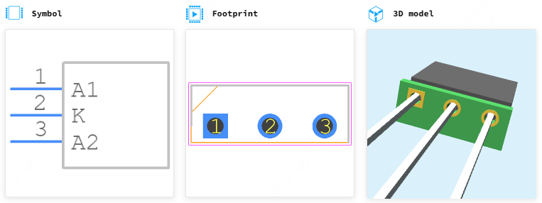 STTH60AC06CPF引脚图和PCB焊盘图
