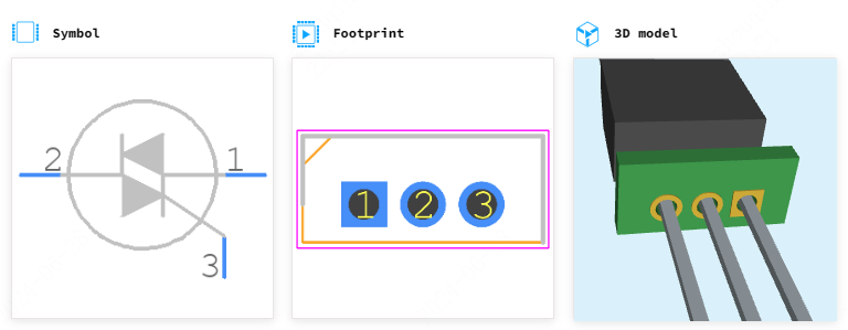 BTB08-600TWRG引脚图和PCB焊盘图