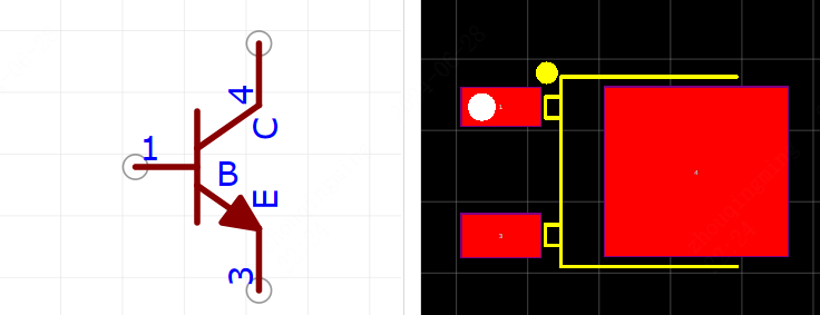 MJD44H11T4-A引脚图和PCB焊盘图