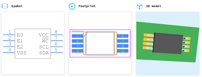 M24128-DFDW6TP引脚图和PCB焊盘图