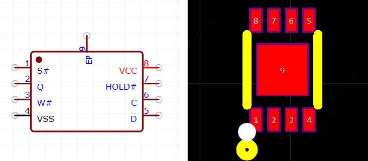 M95160-RMC6TG引脚图和PCB焊盘图