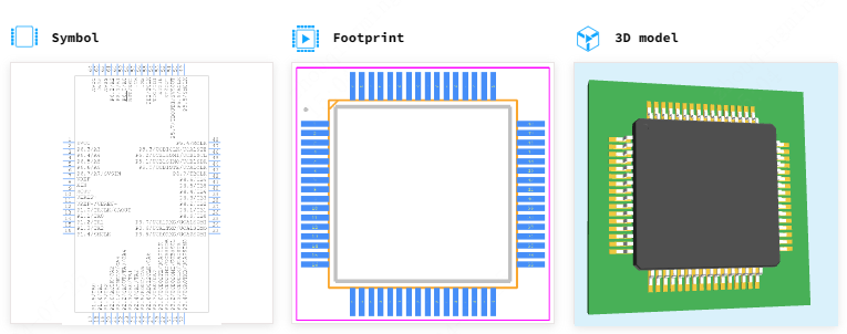 MSP430F249TPM引脚图和PCB焊盘图