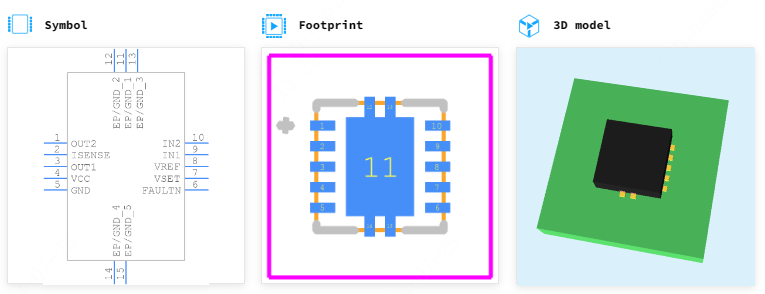 DRV8832DRCR引脚图和PCB焊盘图