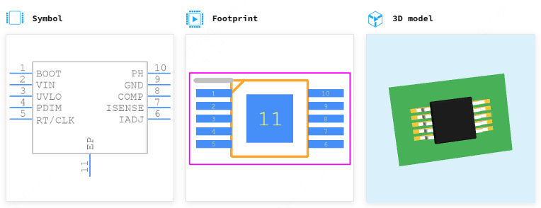 TPS92512HVDGQT引脚图和PCB焊盘图