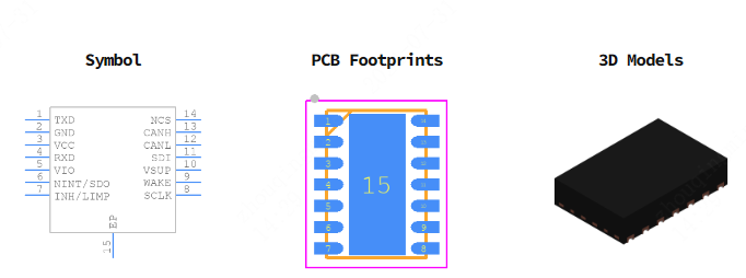 TCAN1146DMTRQ1引脚图和PCB焊盘图