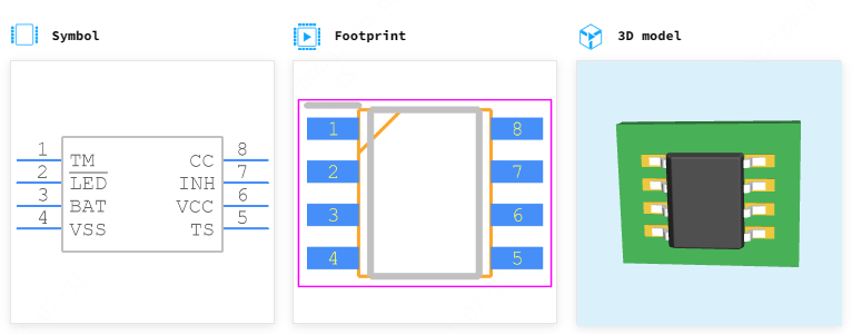 BQ2002TSN引脚图和PCB焊盘图