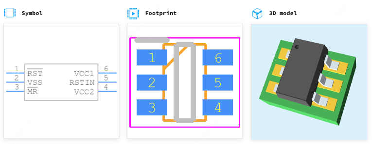 STM6720TGWB6F引脚图和PCB焊盘图
