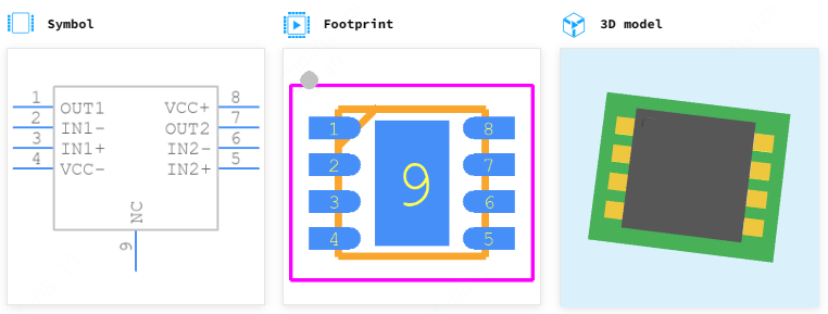 LMX358IQ2T引脚图和PCB焊盘图