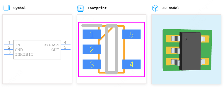 LD2985BM18R引脚图和PCB焊盘图