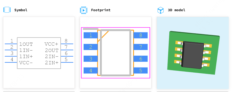 NE5532ADR引脚图和PCB焊盘图