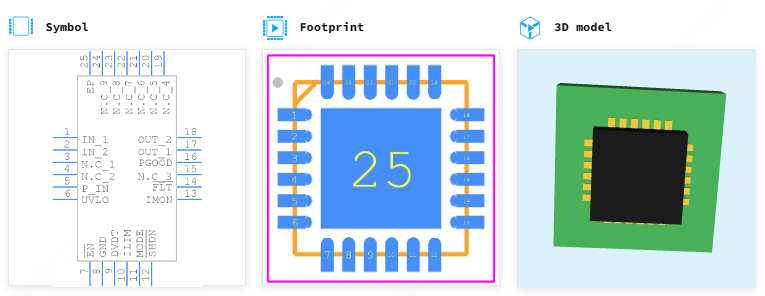 TPS16530RGER引脚图和PCB焊盘图