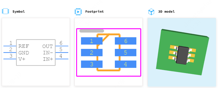 INA214BIDCKR引脚图和PCB焊盘图