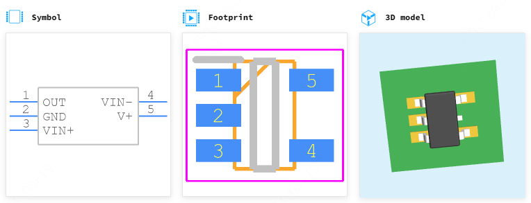 INA194AIDBVT引脚图和PCB焊盘图