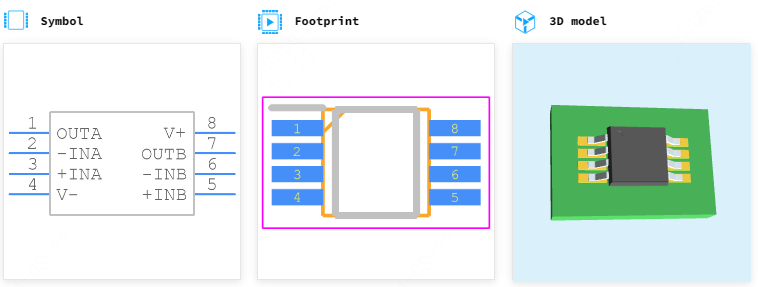 AD8626ARMZ引脚图和PCB焊盘图