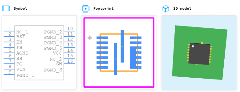 MP8770GQ引脚图和PCB焊盘图