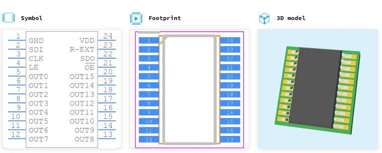 STP16CPC26TTR引脚图和PCB焊盘图