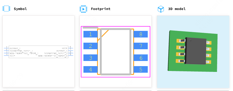 TJM4558CDT引脚图和PCB焊盘图