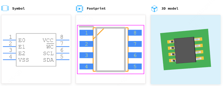 M24128-BWMN6TP引脚图和PCB焊盘图