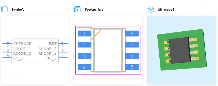 TL431ACDT引脚图和PCB焊盘图