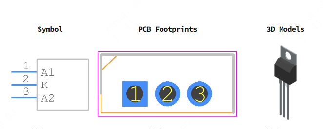 STPS30H100CT引脚图和PCB焊盘图