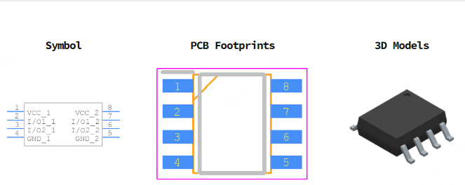 USB6B1RL引脚图和PCB焊盘图