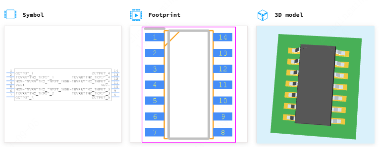 LF247DT引脚图和PCB焊盘图
