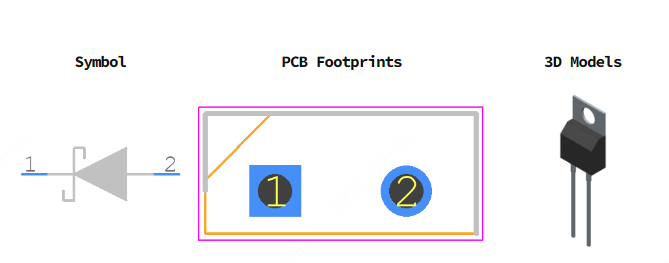 STPS20120D引脚图和PCB焊盘图