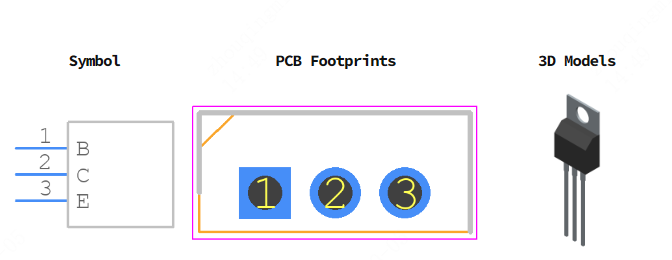 STW42N65M5引脚图和PCB焊盘图