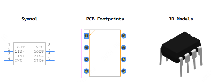 LM293P引脚图和PCB焊盘图