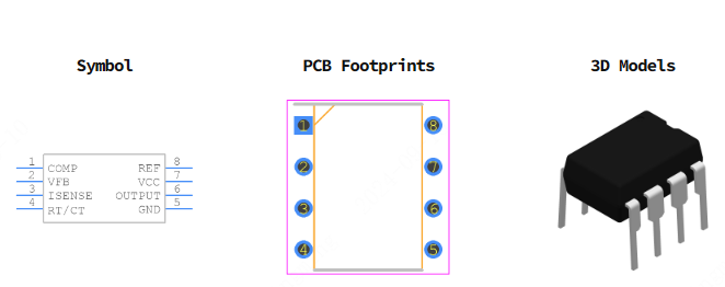 TL3845P引脚图和PCB焊盘图