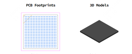 ADSP-21569KBCZ8引脚图和PCB焊盘图