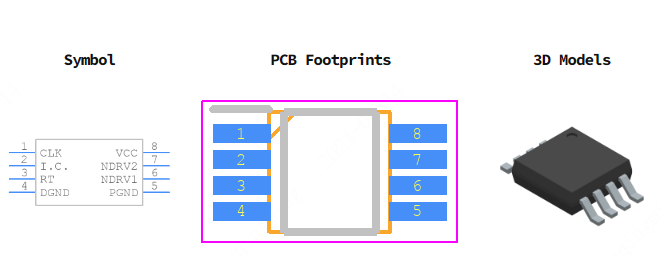 MAX5075AAUA+T引脚图和PCB焊盘图