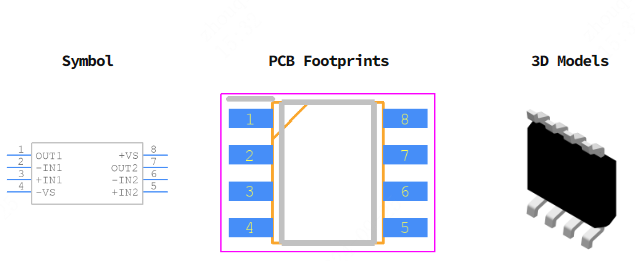 AD8022ARZ引脚图和PCB焊盘图