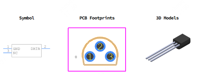 DS2502+引脚图和PCB焊盘图