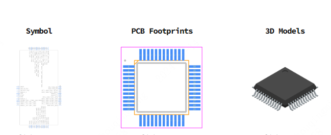 STM8S208C8T6引脚图和PCB焊盘图