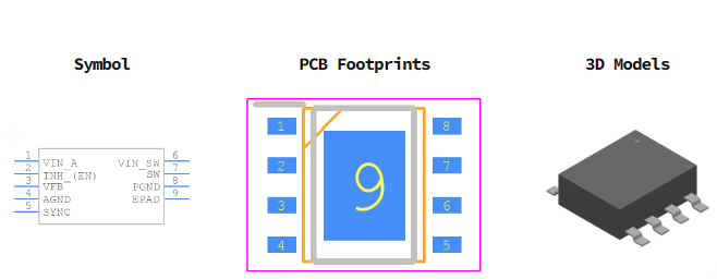ST1S10PHR引脚图和PCB焊盘图