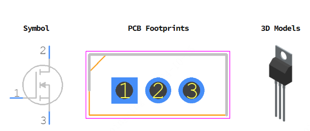 STP19NF20引脚图和PCB焊盘图