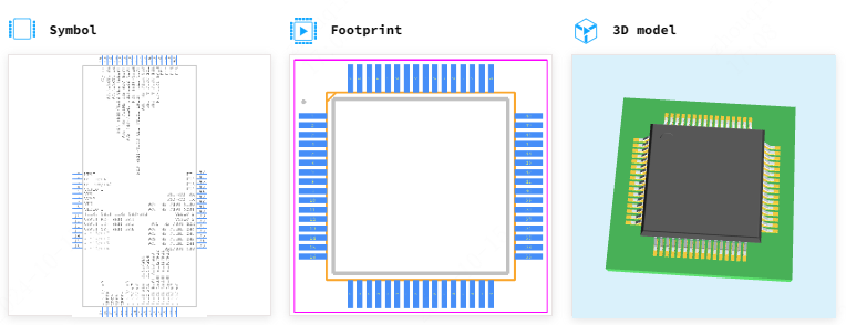 STM8S207R8T6C引脚图和PCB焊盘图