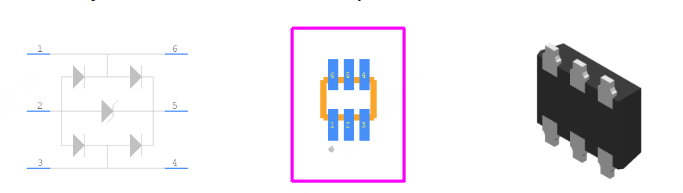 USBLC6-2P6引脚图和PCB焊盘图