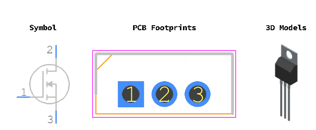 STP4NK60Z引脚图和PCB焊盘图