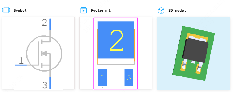 STD3NK90ZT4引脚图和PCB焊盘图