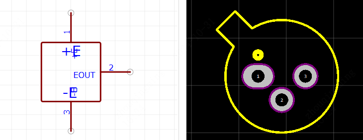 AD580JH引脚图和PCB焊盘图