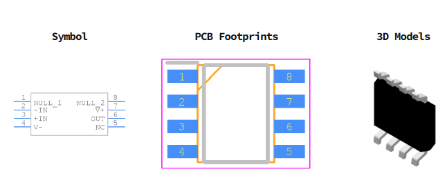 OP07DRZ引脚图和PCB焊盘图