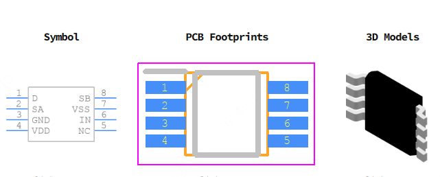 ADG1419BRMZ-REEL7引脚图和PCB焊盘图